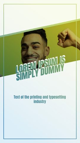 Vertical Lime Picture Band Slideshow Stories featuring Outline Text After Effects Template