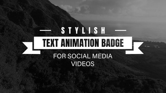 Text Badge Typography with Folded Ribbon Caption Premiere Pro MOGRT