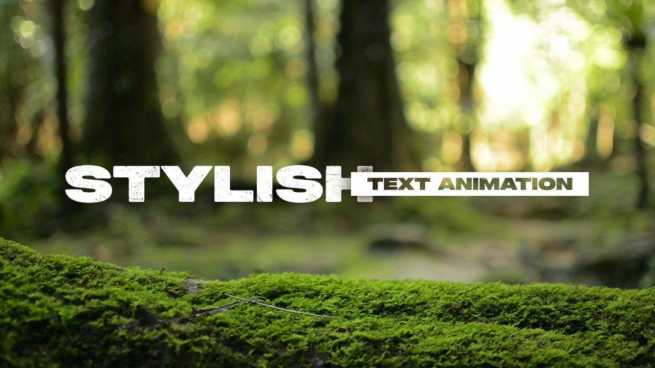 Mini Tag Title Animation as Wide Word Slides Apart After Effects Template