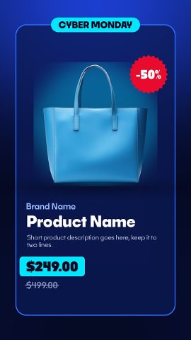 Vertical Cyber Monday Discount Promos with Glass Card Frame and Price Box Premiere Pro MOGRT