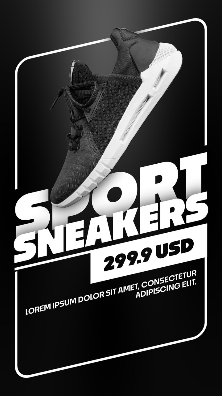 Black Friday Outlined Tilted Border Monochrome Trainers After Effects Template