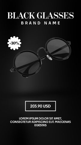 Cyber Monday Black Luxury Serif Sunglasses Brand Promo After Effects Template