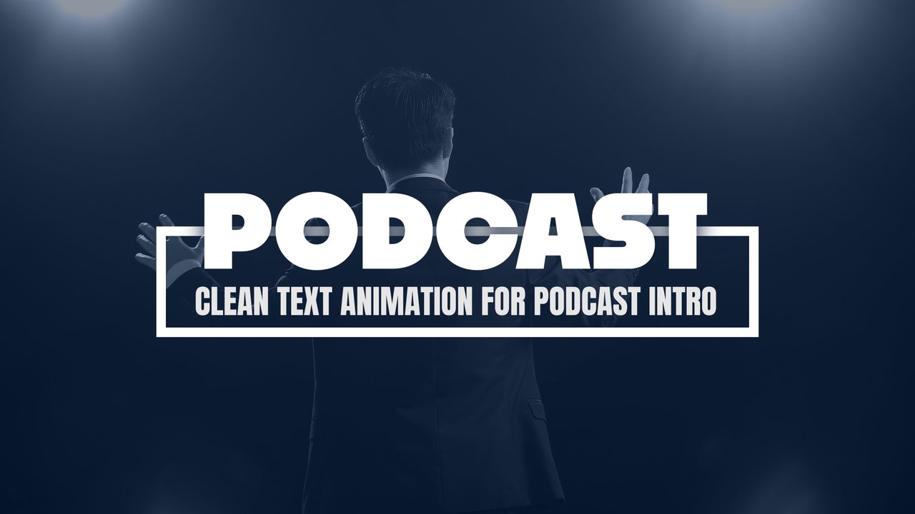 Podcast Title Animation with Rounded Caps and Thin Frame After Effects Template