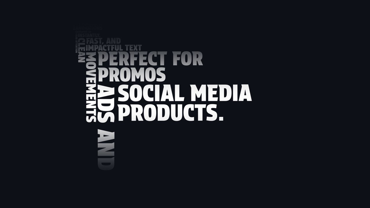 Word Collage Kinetic Typography Promo After Effects Template for Ads and Social Media