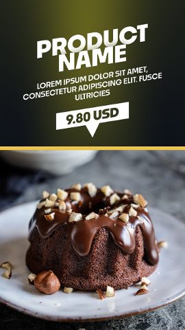 Bold Tilted Headline Dessert Cake Story After Effects Template