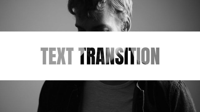 Animated Cutout Text Transition featuring Condensed Word on Sliding Panel for Video Editing Premiere Pro Video Template