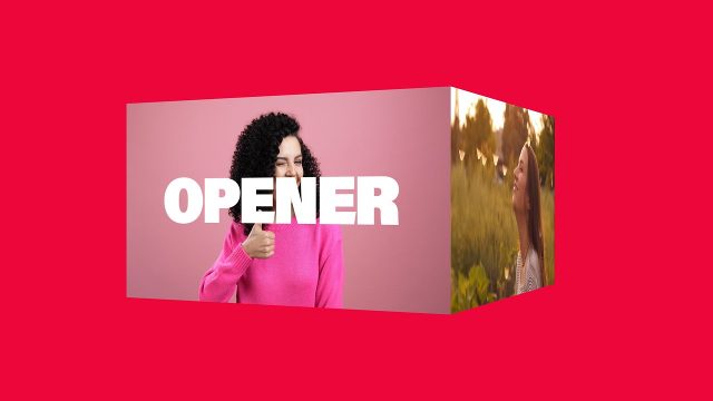 3D Cube Turn Photo Slideshow After Effects Template