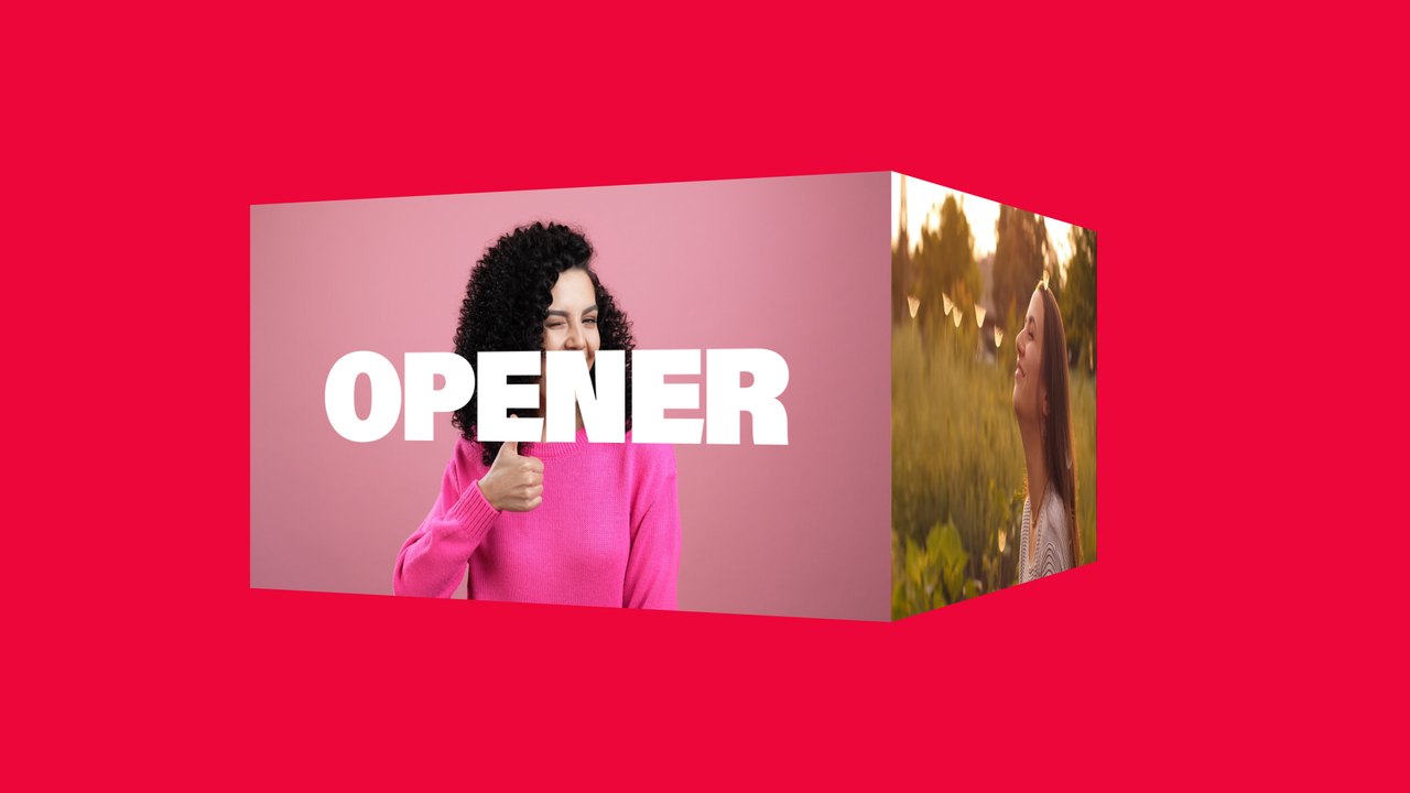 3D Cube Turn Photo Slideshow After Effects Template