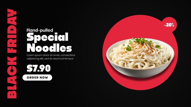 Black Friday Mega Sale Ad featuring Rotated Title Circle MOGRT for Premiere Pro
