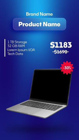 Black Friday Laptop Strikethrough Price Order Call Screen After Effects Template