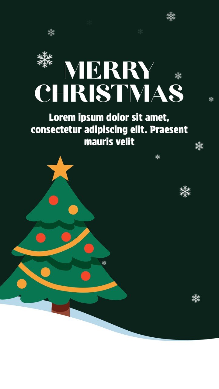 Vertical Christmas Story with Season Wishes and Ornament Tree Premiere Pro MOGRT