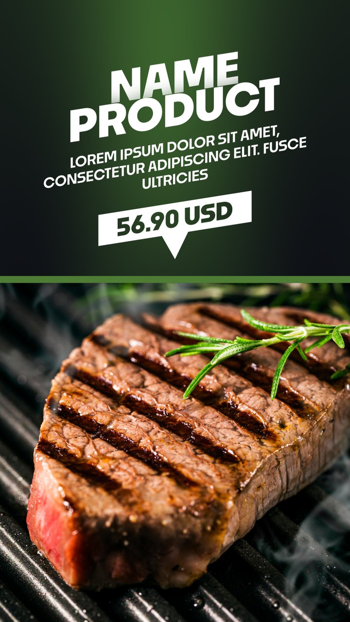 Black Friday Grilled Steak Bold Title Restaurant Reel Premiere Pro MOGRT