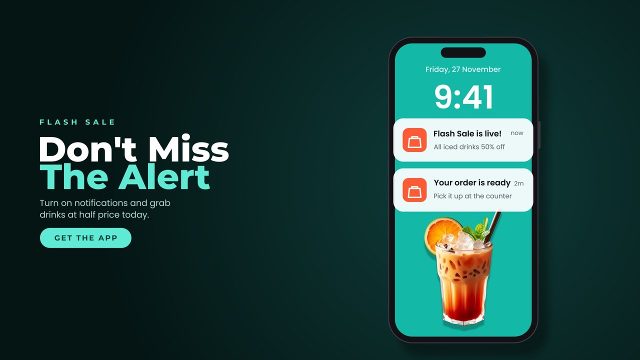 Push Notification Phone Restaurant Promo Animation After Effects Template