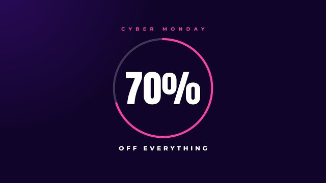 Cyber Monday Percent Ring Titles with Counting Number After Effects Template