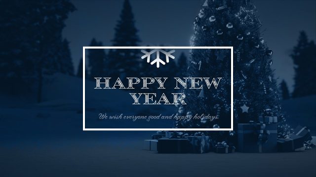 Winter Happy New Year Outline Frame Holiday Greeting with Snowflake for Christmas Cards After Effects Project