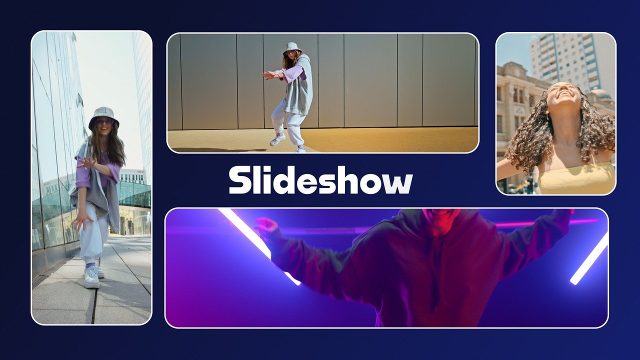 Picture Gallery Slideshow with Urban Glow Lines Premiere Pro MOGRT