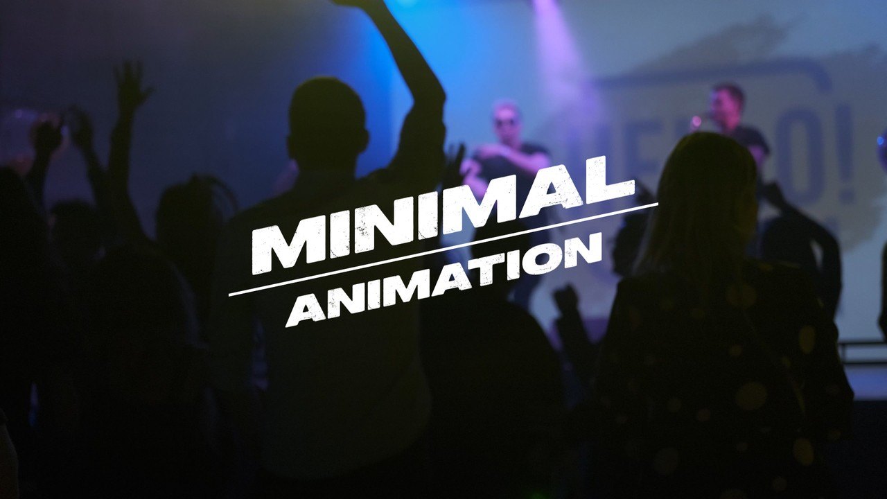 Swinging Slanted Word Music Event Title Animation Premiere Pro MOGRT