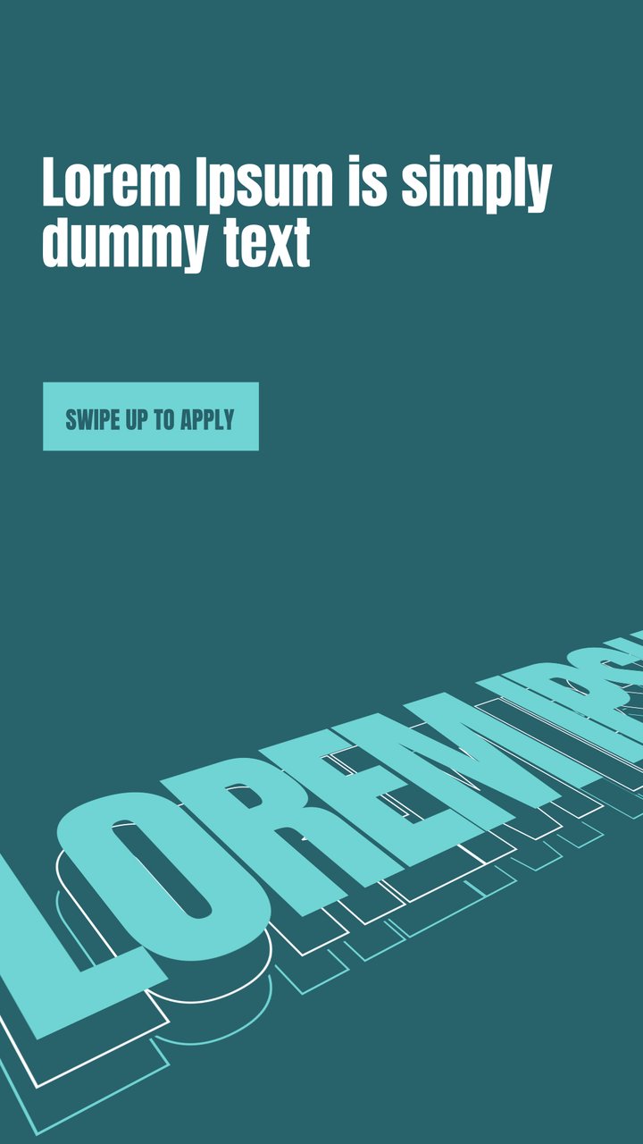 Vertical 3D Extruded Word Story Title with Swipe Up After Effects Template