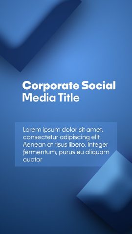 Vertical Corporate Social Titles featuring 3D Shapes Premiere Pro MOGRT