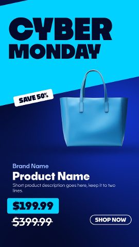 Cyber Monday Split Screen Promos with Diagonal Cyan Panel After Effects Template