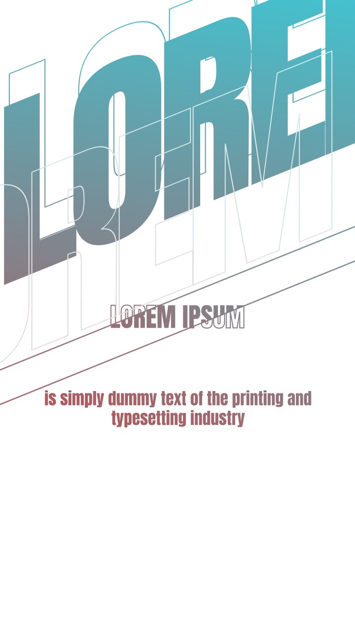 Vertical Giant Diagonal Gradient Word Story Typography After Effects Template