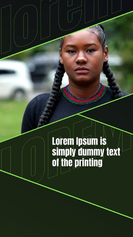 Vertical Neon Green Line Photo Window Slideshow Story After Effects Template