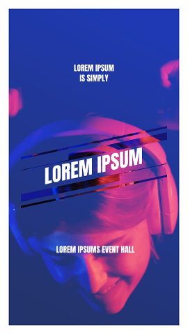 Vertical Glitch Title Instagram Story with Small Captions After Effects Template