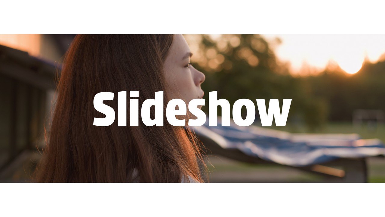 Picture Show Slideshow with Skewed Frames Premiere Pro MOGRT