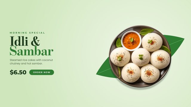 Leaf and Plate Restaurant Promo Animation After Effects Template