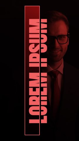Vertical Red Outline Column Rotated Word Story Titles After Effects Template