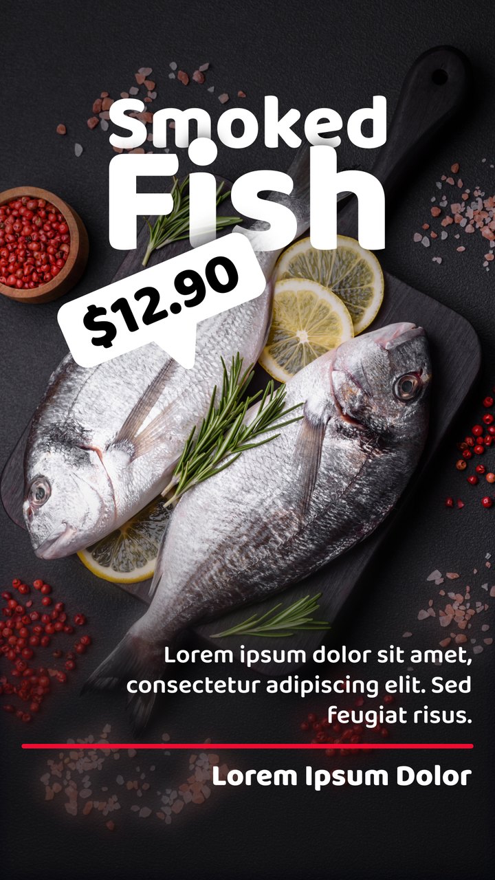 Black Friday Smoked Fish Dark Poster Seafood Menu Premiere Pro MOGRT