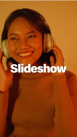 Gentle Vertical Slideshow Opener with Black Sidebar Wipe Premiere Pro MOGRT
