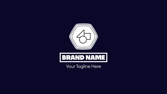 Boxed Brand Name Hexagon Logo Reveal Animations Motion Graphics Template for Premiere Pro