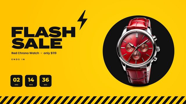 Sales Promotion with Countdown Timer and Discount Tag After Effects Project