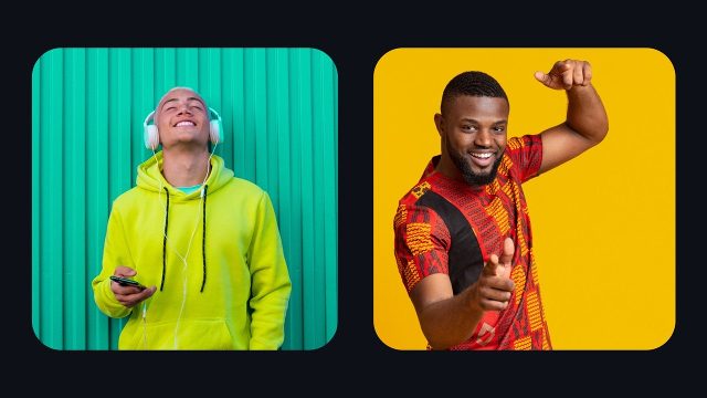 Photo Slideshows featuring Paired Curved Tiles and Caption After Effects Template