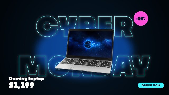 Cyber Monday Glowing Outline Title Shopping Promo Premiere Pro MOGRT