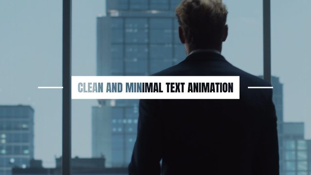 Animated Corporate Small Label Box Titles Between Long Lines Premiere Pro MOGRT