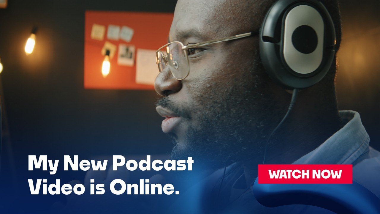 Podcast Lower Third with Watch Now Button and Animated Caption Premiere Pro MOGRT