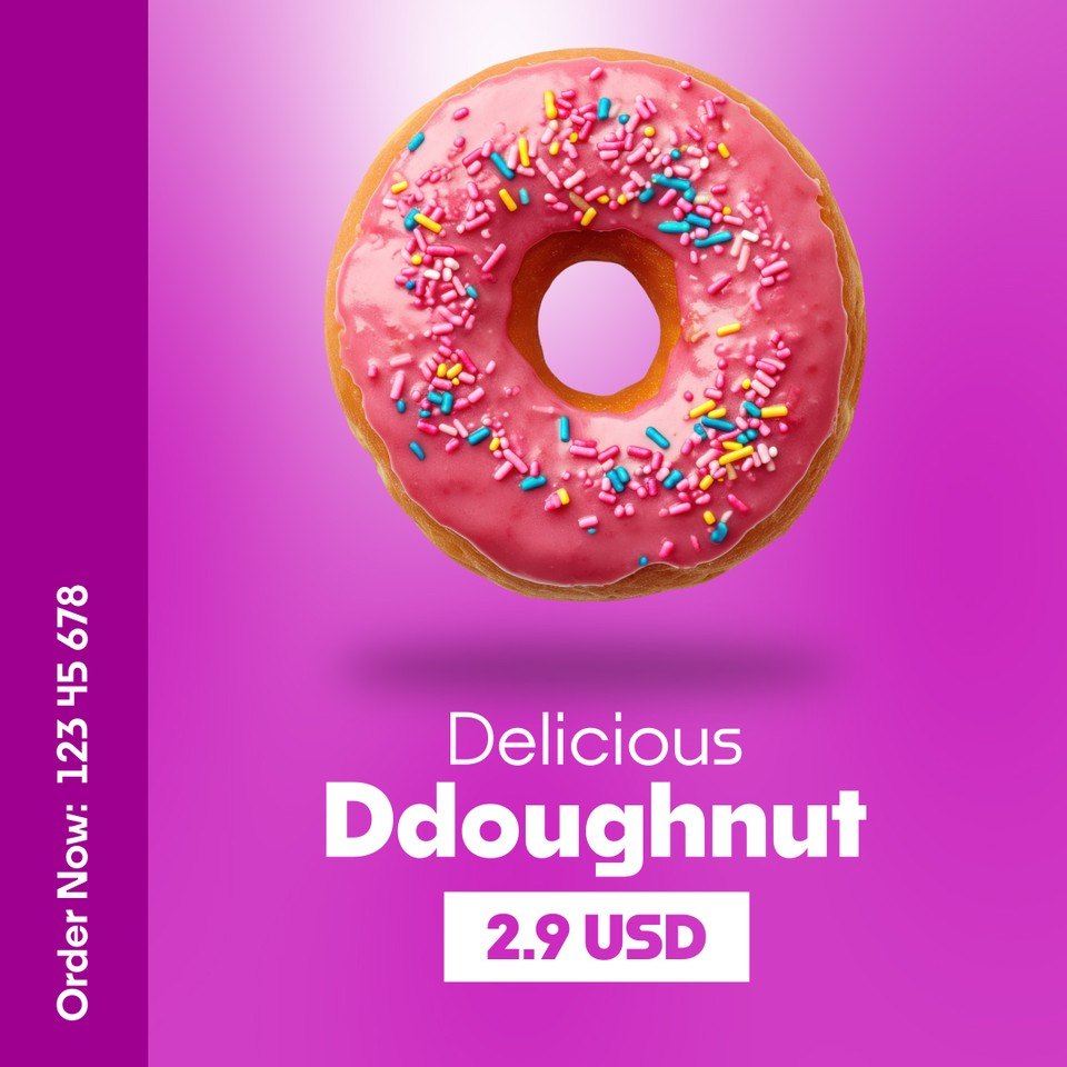 Square Sweet Product Post with Name and Price on Pink Premiere Pro MOGRT