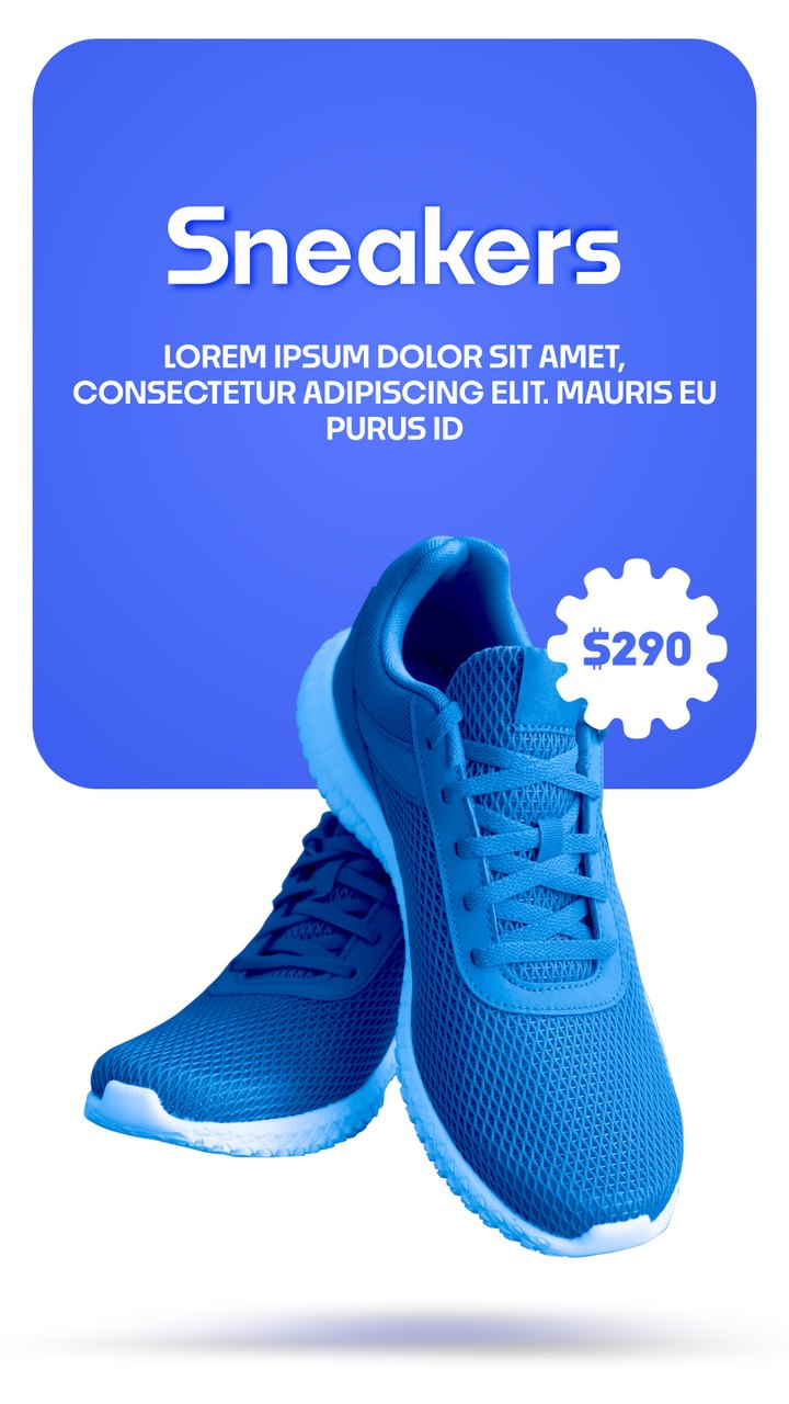 Vertical Blue Tile Kicks White Starburst Tag Premiere Pro MOGRT