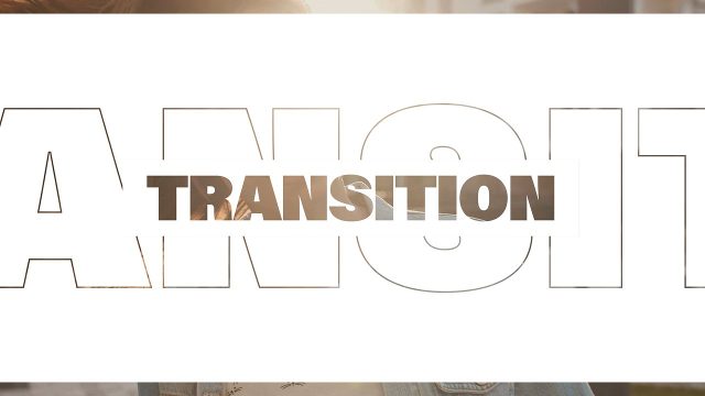 Animated Elegant Cut-Out Text Transitions featuring Boxed Label over Giant Letters Video Template for After Effects