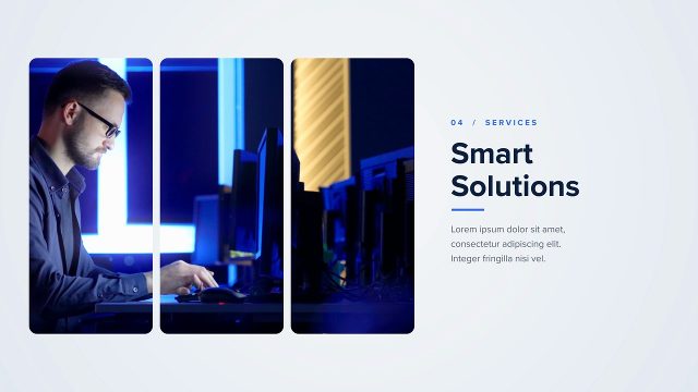 Triptych Corporate Promo Slideshow with Vertical Media Strips Premiere Pro MOGRT