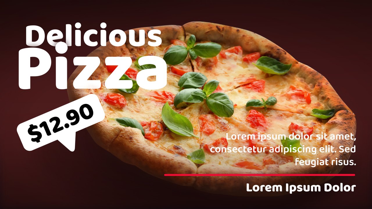 Black Friday Pizza Wide Restaurant Banner Premiere Pro MOGRT