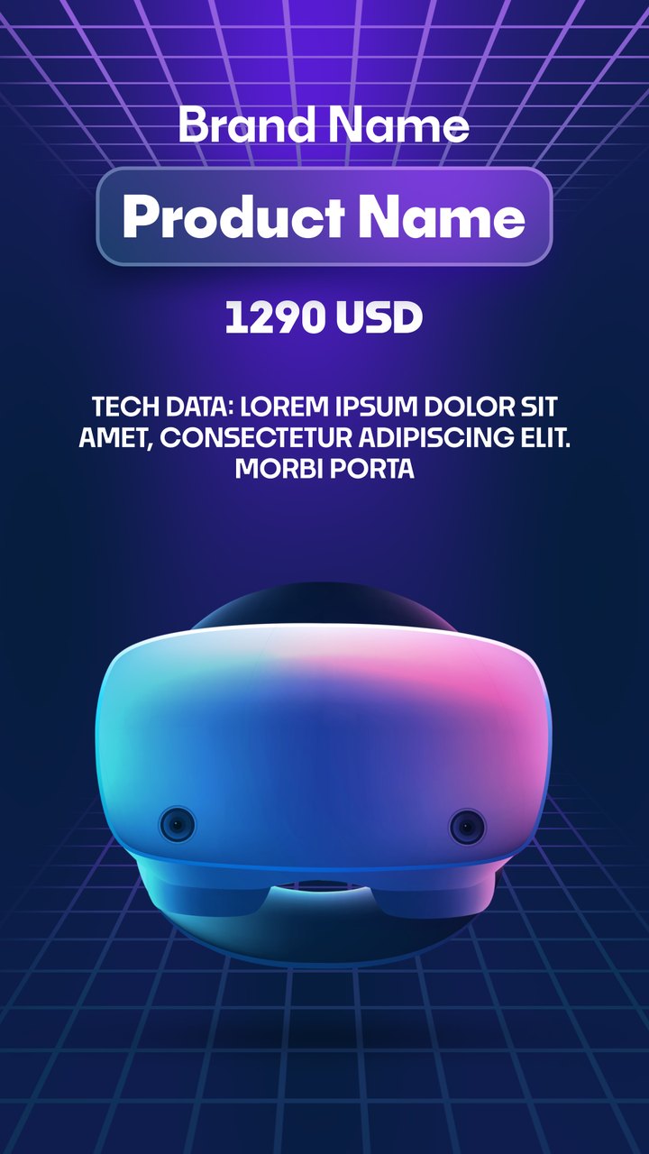 Black Friday Retro Grid Synthwave VR Gadget Store After Effects Template