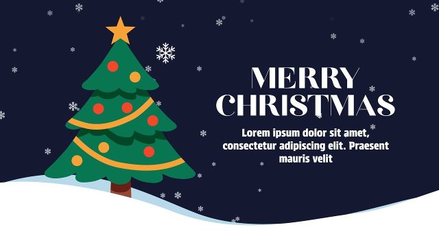 Holiday Greeting Text Animation with Snowy Tree Premiere Pro MOGRT