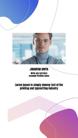 Vertical Team Profile Photo Slideshow Stories with Blob Shapes After Effects Template
