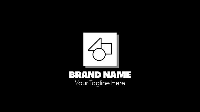 Flat White Box Logo Animation on Black After Effects Templates