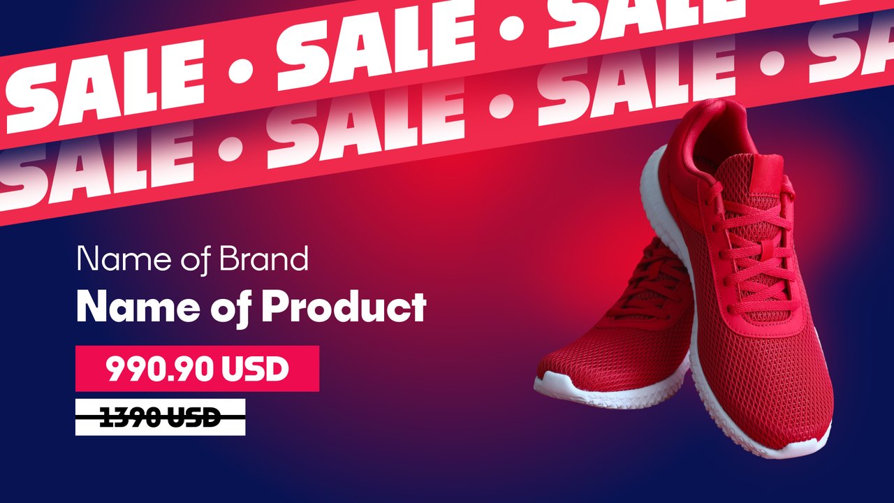 Black Friday Sale Ribbons Sneaker Landscape Premiere Pro MOGRT