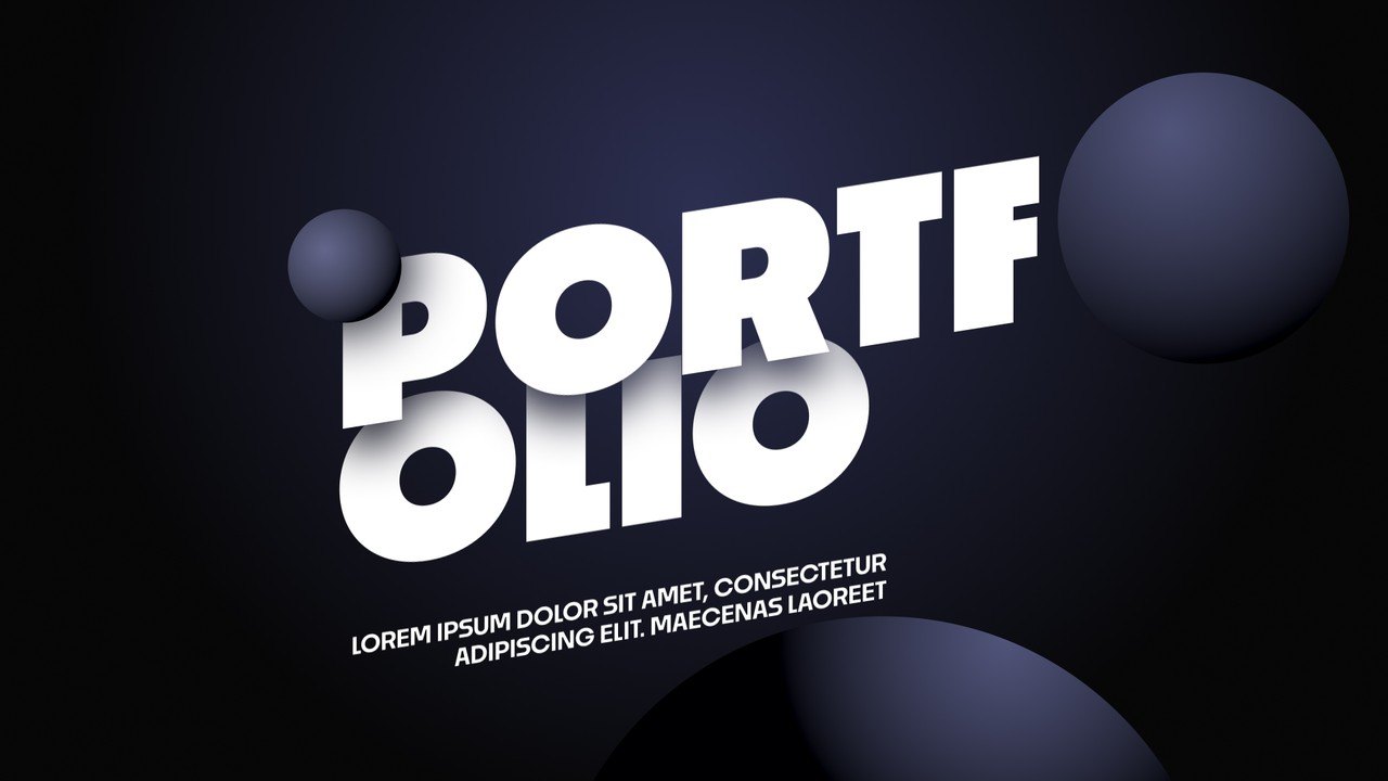 3D Graphite Spheres Portfolio Heading Animation After Effects Template