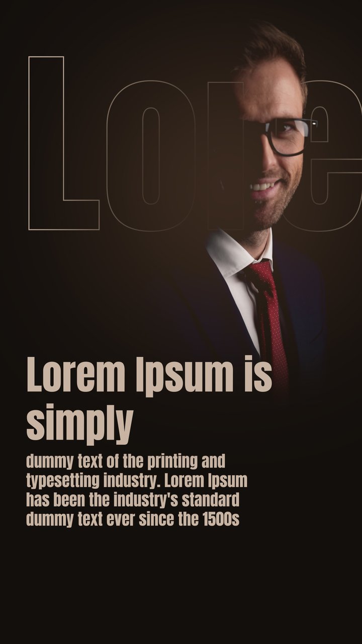 Vertical Editorial Story Text featuring Giant Hollow Letters After Effects Template